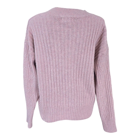 Hazel Moon Rainbow Pink Cable Knit Long Sleeve Sweater M - Picture 5 of 8